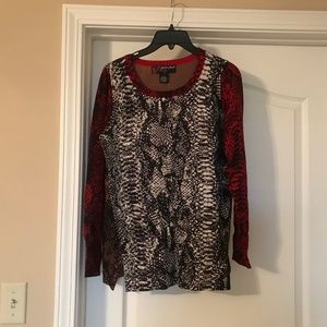 Peck & Peck snake print sweater